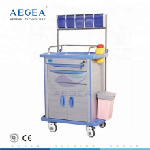 Chariot de soins infirmiers d&#39;anesthésie durable AG-AT001A3 avec deux tiroirs